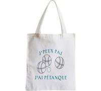 Grand sac pour shopping J'peux pas j'ai pétanque Blanc G