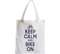 Grand sac pour shopping Keep calm and bike on Blanc G