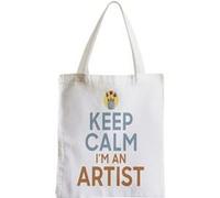 Grand sac pour shopping Keep calm i'm an artist Blanc G