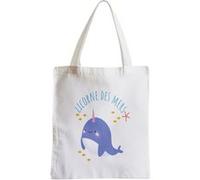 Grand sac pour shopping Licorne des mers narval Blanc G