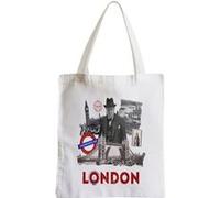 Grand sac pour shopping London collage londres Blanc G