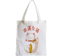Grand sac pour shopping Maneki-neko chat japon Blanc G
