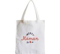 Grand sac pour shopping Merci maman mère amour Blanc G