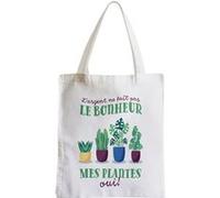 Grand sac pour shopping Mes plantes - l'argent ne Blanc G