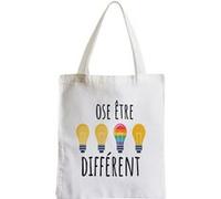 Grand sac pour shopping Ose etre différent lgbtq+ Blanc G