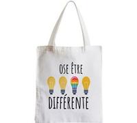 Grand sac pour shopping Ose etre différente lgbtq+ Blanc G