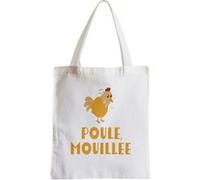 Grand sac pour shopping Poule mouillée animaux Blanc G
