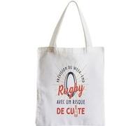Grand sac pour shopping Rugby avec un risque de Blanc G