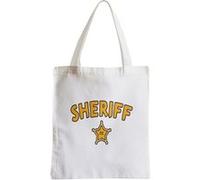 Grand sac pour shopping Sheriff etoile police far Blanc G