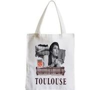 Grand sac pour shopping Toulouse collage ville Blanc G