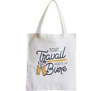 Grand sac pour shopping Tout travail mérite sa Blanc G