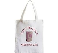 Grand sac pour shopping Tout travail mérite son Blanc G