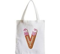 Grand sac pour shopping V valentin victor lettre Blanc G