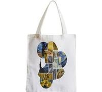 Grand sac pour shopping Van gogh collage moderne Blanc G