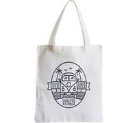 Grand sac pour shopping Vivre aimer voyager van Blanc G