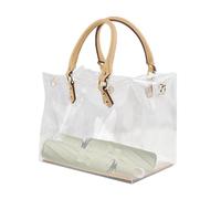 Grand sac transparent en PVC transparent, trousse de maquillage, sac de voyage étanche, organiseur d'épaule transparent | Sac fourre-tout transparent approuvé par les stades pour femme, gym, travail