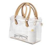 Grand sac transparent en PVC transparent, trousse de maquillage, sac de voyage étanche, organiseur d'épaule transparent | Sac fourre-tout transparent approuvé par les stades pour femme, gym, travail