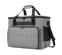 Grand sac universel pour machine à coudre avec bandoulière, poignée et poches, organiseur d'accessoires de couture, rembourrage amovible, gris et violet, 42 x 33 x 26 cm, gris