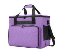 Grand sac universel pour machine à coudre avec bandoulière, poignée et poches, organiseur d'accessoires de couture, rembourrage amovible, gris et violet, 42 x 33 x 26 cm, violet