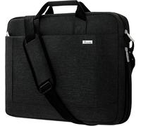 Grand Sacoche Pour Ordinateur Portable 17 17.3 Pouces Sac À Bandoulière Sac À Main Pc 30% De Capacité En Plus Compartiments Durable Épais Imperméable Peut Être Placé Sur La Valise Noir Noir