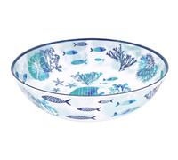 Les Jardins de la Comtesse - Grand Saladier en Mélamine - Caraïbes - 4L / Ø 31 cm - Bleu Mer et Poissons - Service de Table de la Vaisselle Quasi-Incassable MelARTmine