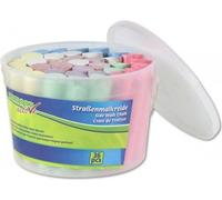 Grand Seau 36 craies de Trottoir Couleurs Assorties - allée - Cour - Jeu extérieur - Set Plein air avec 1 Carte - Enfant