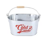 Grand seau à bière ovale Seau à glace à champagne en métal élégant avec poignée latérale Conception résistante pour les fêtes en plein air Barbecues Camping Fabriqué en matériau (Type froid)