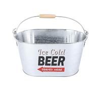 Grand seau à bière ovale Seau à glace à champagne en métal élégant avec poignée latérale Conception résistante pour les fêtes en plein air Barbecues Camping Fabriqué en matériau (Type glacé)