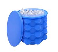Grand seau à glaçons en silicone bleu, 2 en 1, seau à glaçons à refroidissement rapide, seau à glaçons pour fête, match, pique-nique, cocktail