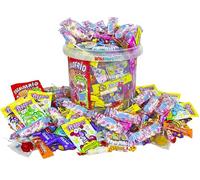 Grand seau contenant plus de 200 bonbons WikiMark sans allergènes. Pour les anniversaires, Halloween, Noël. Sans gluten ni laitiers. Plus de 1,5 kg bonbons (Comprend Marshmallow)
