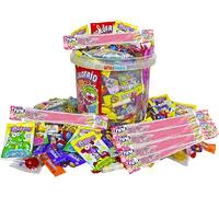 Grand seau contenant plus de 200 bonbons WikiMark sans allergènes. Pour les anniversaires, Halloween, Noël. Sans gluten ni laitiers. Plus de 1,5 kg bonbons (Comprend des Langues de Fraise)