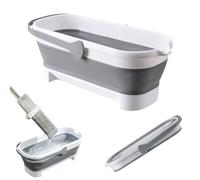 Grand Seau de Nettoyage Plat Pliable avec Poignée - Balai Serpillère Rectangulaire pour le Nettoyage de la Maison