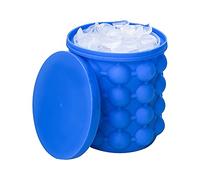 Grand seau en silicone bleu, 2 en 1, avec glaçons pour refroidissement rapide, fête, match, pique-nique, cocktail