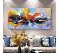 Grand Seigneur Bouddha Peintures à l'huile abstraites sur toile Affiches et impressions religieuses Photos d'art mural pour décor de salon 80x160cm (31x63in) Sans cadre