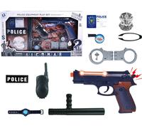 Grand set de pistolets de police avec insigne de menottes sonores