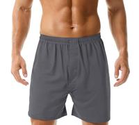 Grand short de basket-ball pour homme - Short ample uni, gris foncé, M