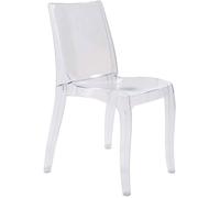 GRAND SOLEIL Chaise Empilable Transparente en Polycarbonate, Cristal Clair, 54 x 50 x 84 cm