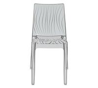 GRAND SOLEIL dès la Dune Chaise empilable en Polycarbonate, Transparent, Clair Gris fumé, 54 x 50 x 84 cm