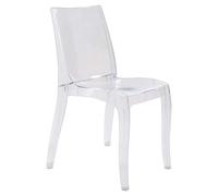 GRAND SOLEIL Grandsoleil dès la lumière Transparente en Polycarbonate, Chaise empilable, Cristal Clair, 54 x 50 x 84 cm