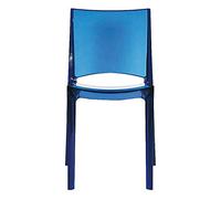 GRAND SOLEIL Grandsoleil Upon B-Side Chaise empilable en Polycarbonate, Transparent, Bleu électrique, 50 x 48 x 81.5 cm