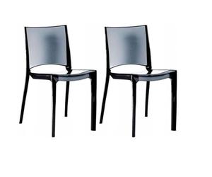 GRAND SOLEIL Grandsoleil Upon B-Side Transparente Chaise empilable, en Polycarbonate, Gris fumé foncé, 50 x 48 x 81.5 cm