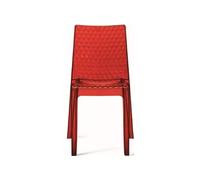 GRAND SOLEIL Grandsoleil Upon hypnotique Chaise empilable en Polycarbonate, Transparent, Rouge Rubis, 54 x 50 x 84 cm
