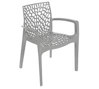 GRAND SOLEIL Upon Gruvyer Fauteuil empilable, Polypropylène, Gris Perle, 53 x 58 x 81 cm