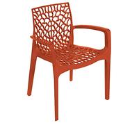 GRAND SOLEIL Upon Gruvyer Fauteuil empilable, Polypropylène, Orange, 53 x 58 x 81 cm