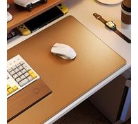 Grand sous-main de bureau en cuir, imperméable, protection pour clavier et souris, tapis de bureau antidérapant en daim pour décoration de bureau à domicile (100 x 50 cm, marron)