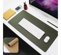 Grand sous-main de bureau en cuir synthétique souple antidérapant et imperméable pour clavier et souris Vert foncé 99,8 x 60 cm