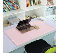 Grand sous-main de bureau étendu en cuir synthétique avec protection des bords antidérapant, pour ordinateur portable, 70 x 40 cm, rose