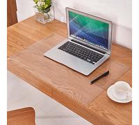 Grand sous-main givré - Anti-reflet - Résistant à la chaleur - 80 x 50 cm - Tapis d'écriture transparent - Bord rond - Imperméable - Personnalisable