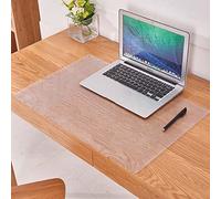 Grand sous-main givré - Anti-reflet - Résistant à la chaleur - 80 x 50 cm - Tapis d'écriture transparent - Bord rond - Imperméable - Personnalisable