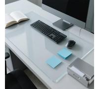 Grand sous-main transparent antidérapant en plastique PVC avec bords arrondis, imperméable, pour bureau, école, maison (100 x 50 cm)